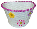 Front Flower Basket White/Magenta