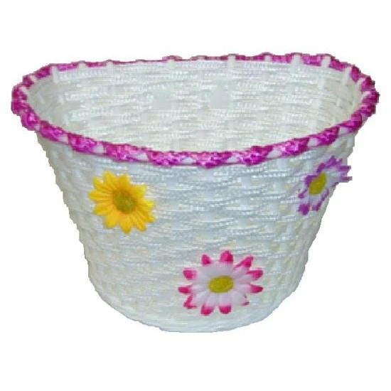 Front Flower Basket White/Pink