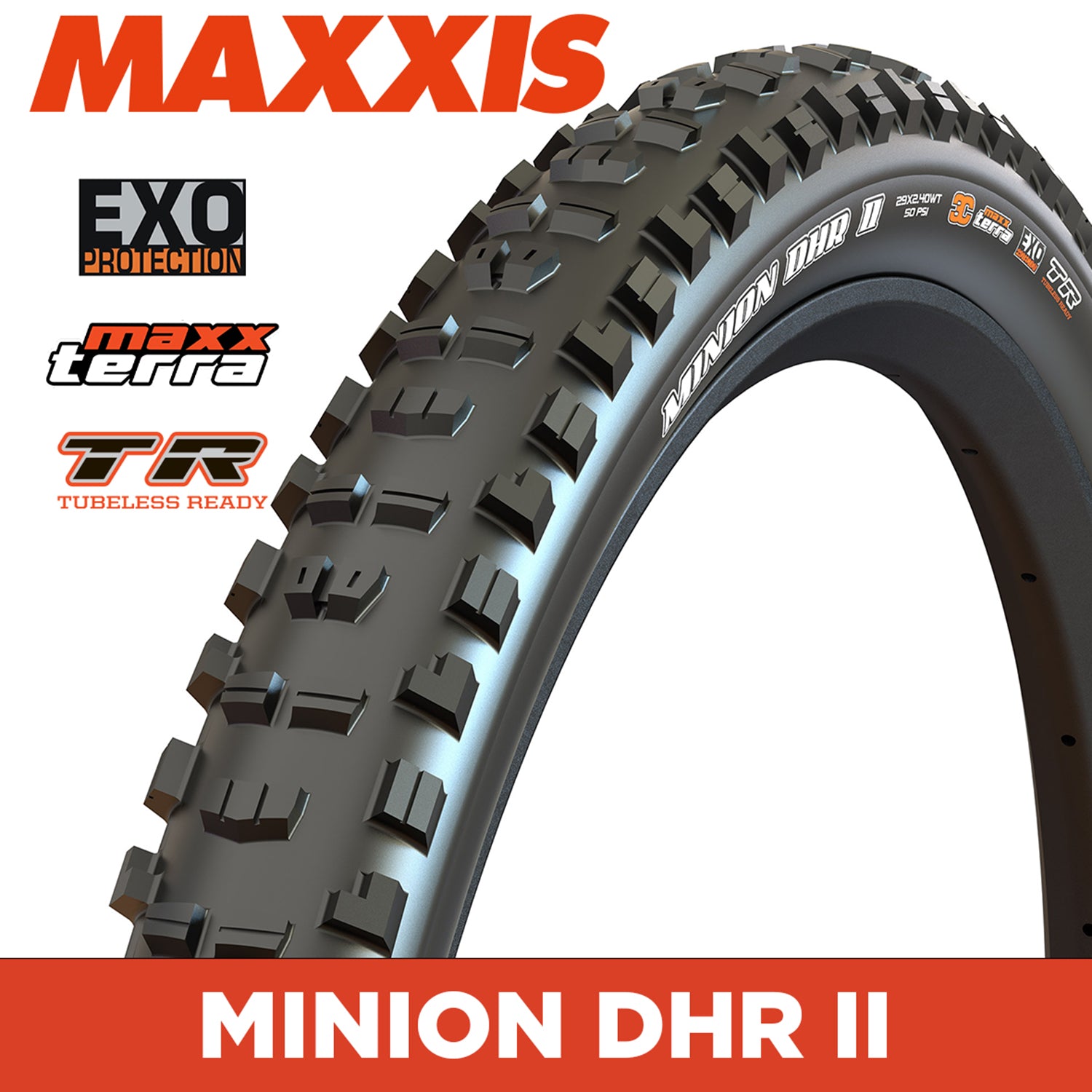 Maxxis Mountain - Minion DHRII - 27.5 x 2.4 - MaxTerra/EXO/TR - Fold 60TPI E25