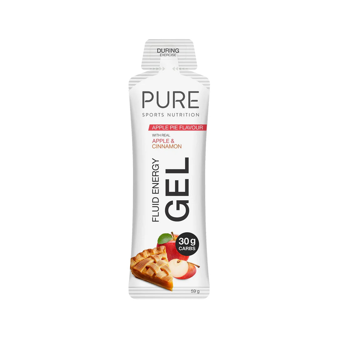 PURE FLUID ENERGY GEL 50g (BOX OF 18) APPLE PIE 30g CARBS single