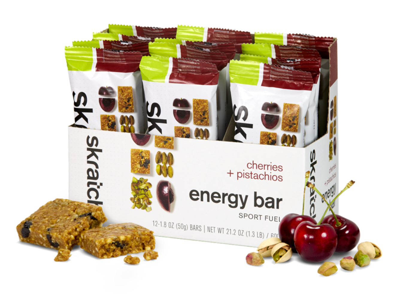Skratch Labs Energy Bar Sport Fuel 50g Cherries & Pistachios single