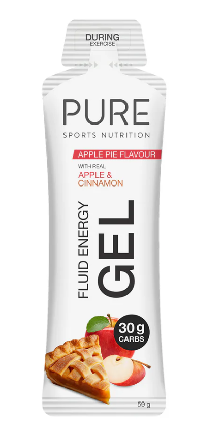 PURE FLUID ENERGY GEL 50g (BOX OF 18) APPLE PIE 30g CARBS single