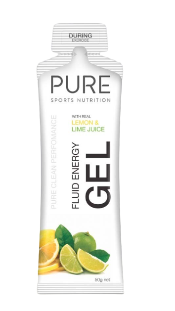 PURE FLUID ENERGY GEL 58g LEMON LIME 30g CARBS single