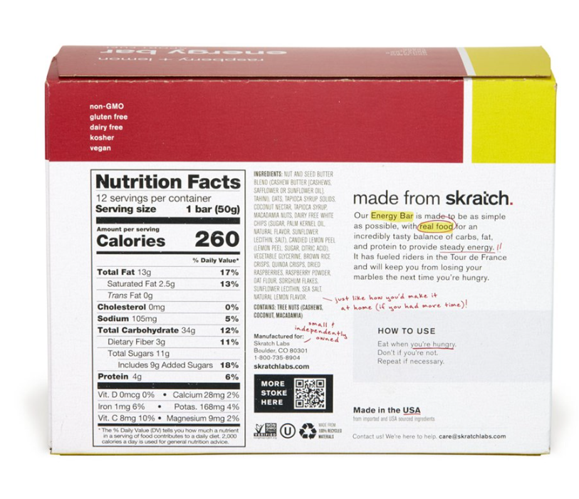 Skratch Labs Energy Bar Sport Fuel 50g Cherries & Pistachios single