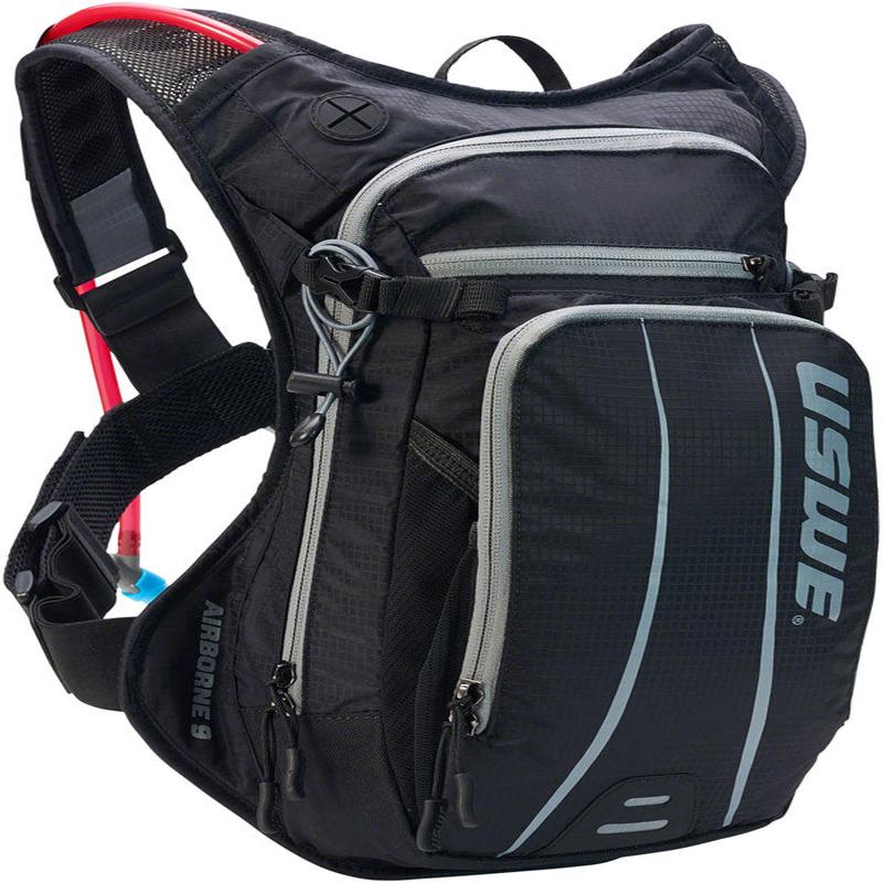 USWE AIRBORNE 9L MTB HYDRATION PACK BLK/GRY