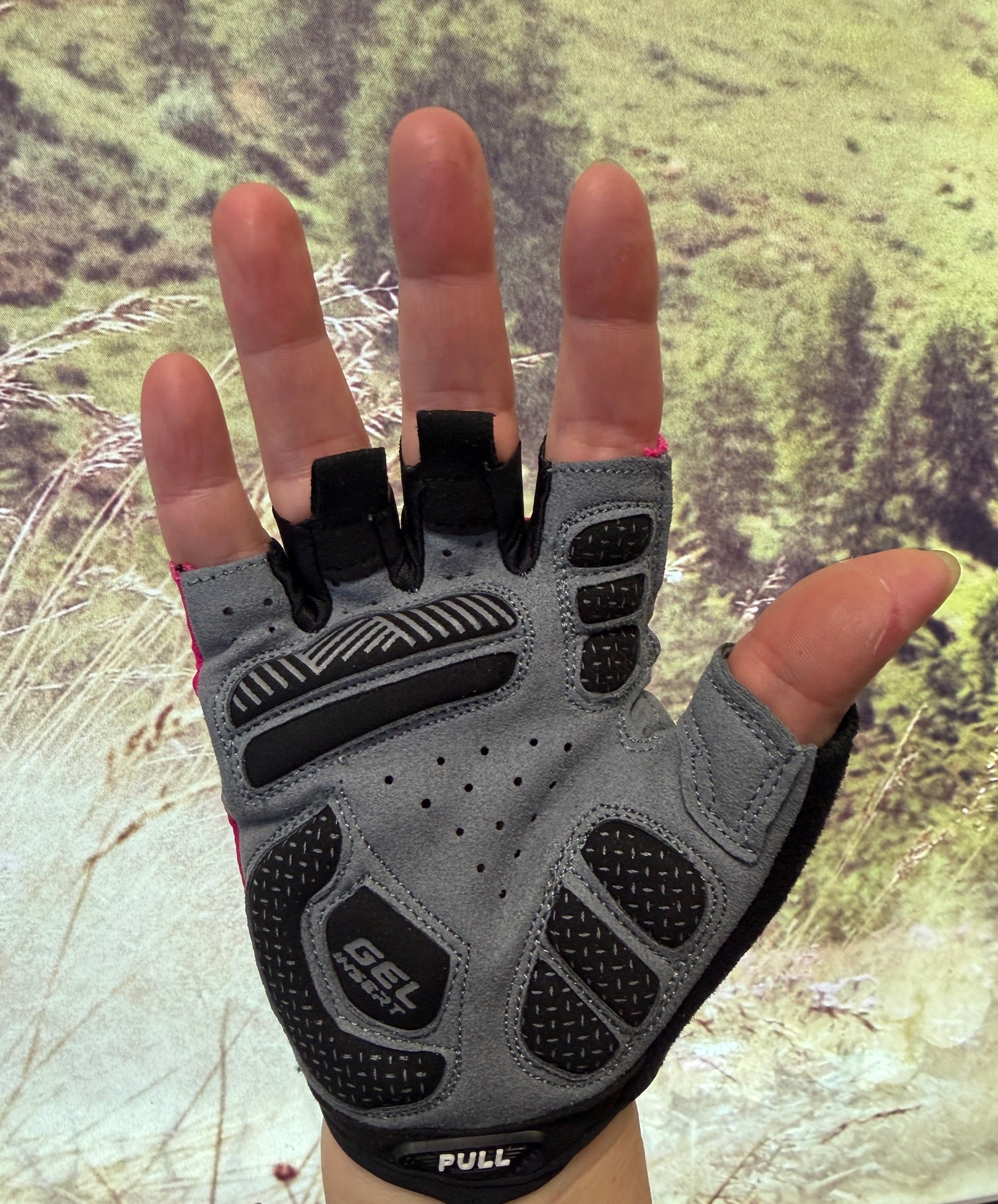 Womens Pink Short Finger Cycling Glove